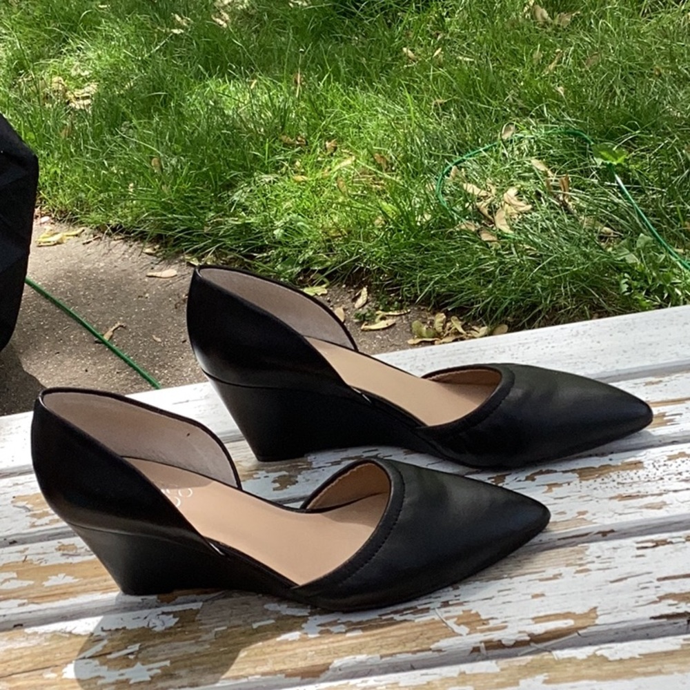 Franco sarto black wedge heel